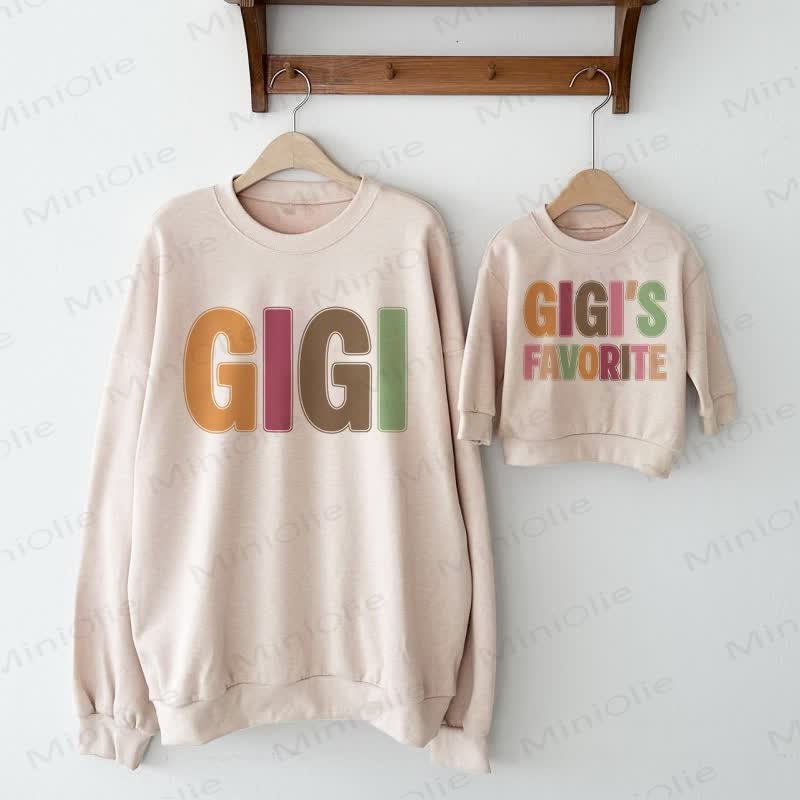 GIGI/GIGI'S FAVORITE Beige Family Sweatshirt - image 1