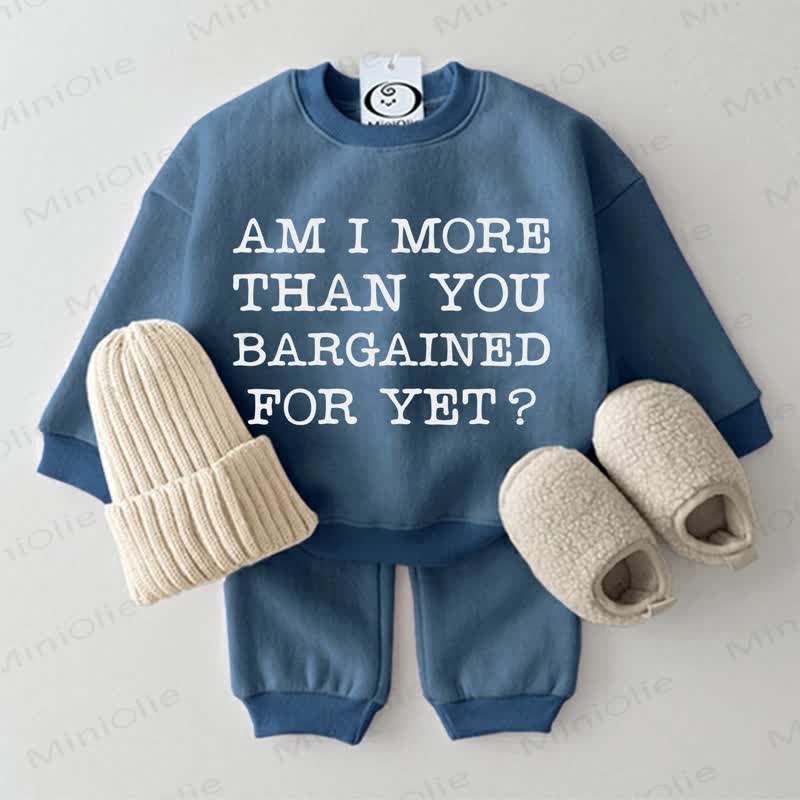 AM I MORE THAN YOU BARGAINED FOR YET? Baby Sweatshirt 2-piece Blue Set - Blue - 2-3T - image 1