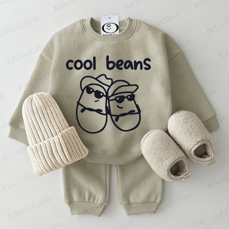 COOL BEANS Baby Sweatshirt 2-piece Grey Green Set - Grey Green - 2-3T - image 1
