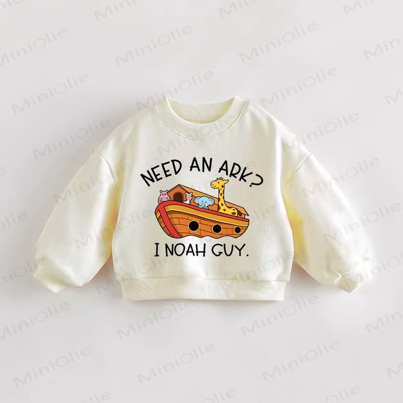 NEED AN ARK? I NOAH GUY. Baby Toddler Cream Sweatshirt - Cream - 3-5T - image 1