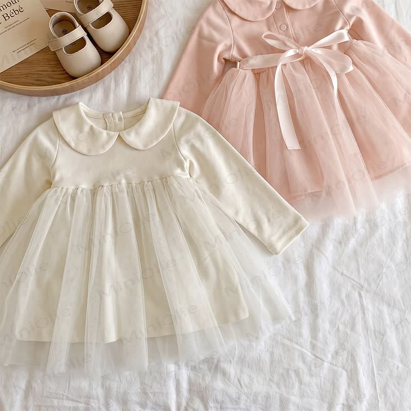Baby Peter Pan Collar Long Sleeve Dress - image 1