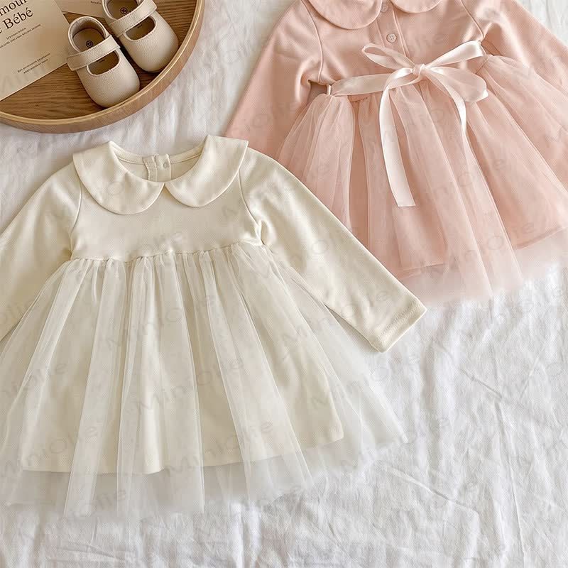 Baby Peter Pan Collar Long Sleeve Dress - image 1