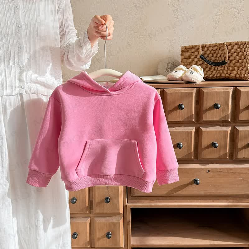 Toddler Kid Solid Color Sweatshirt - Deep Pink - 10-11T - image 5