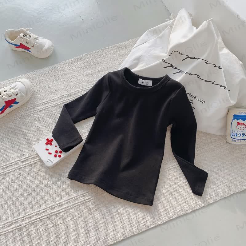 Toddler Casual Crew Neck Long Sleeve Shirt - Black - 10-11T - image 5