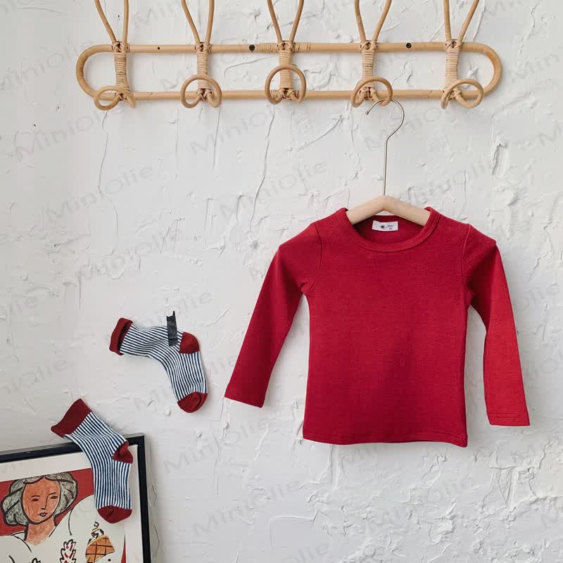 Toddler Casual Crew Neck Long Sleeve Shirt - Burgundy - 10-11T - image 6