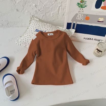 Toddler Casual Crew Neck Long Sleeve Shirt - Coffee Brown - 10-11T - image 31
