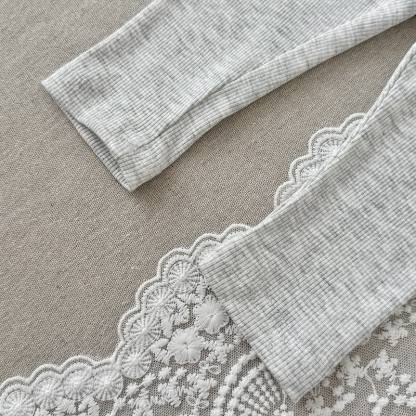 Baby Girl Solid Color Ribbed Lace Pocket Leggings - image 6