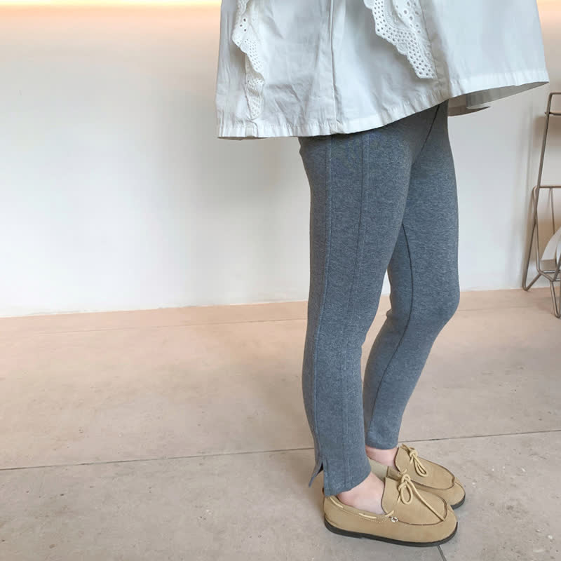 Toddler Girl Solid Color Side Slit Leggings - image 8