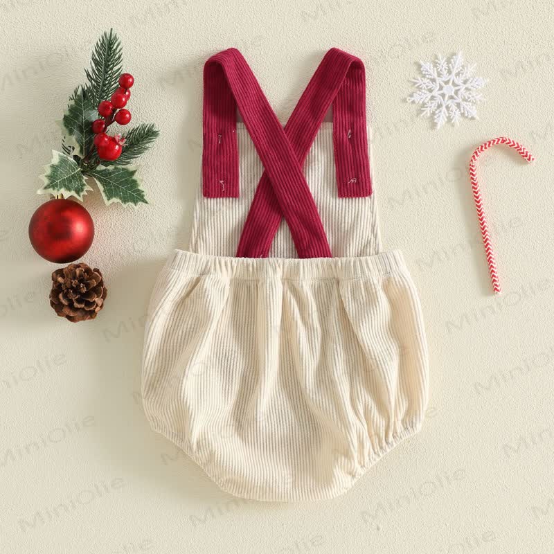 MY 1ST CHRISTMAS Baby Embroidered Suspender Bodysuit - image 8