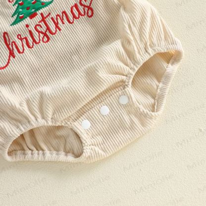 MY 1ST CHRISTMAS Baby Embroidered Suspender Bodysuit - image 5