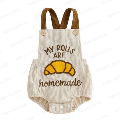 TURKEY/Croissant Baby Corduroy Suspender Bodysuit - Croissant - 12-18M - image 4