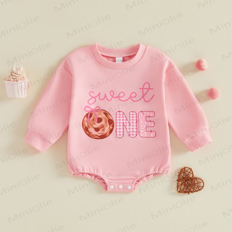 SWEET ONE Baby Birthday Donut Bodysuit - Pink - 12-18M - image 6