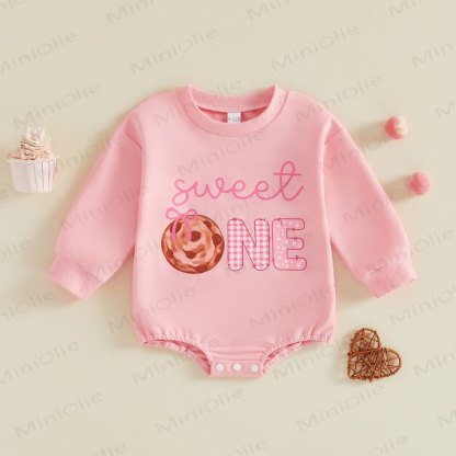 SWEET ONE Baby Birthday Donut Bodysuit - Pink - 12-18M - image 6