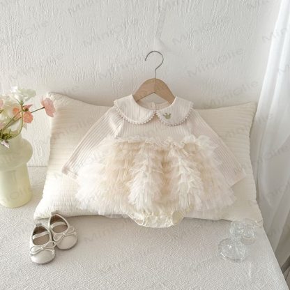 Baby Rib Peter Pan Tulle Skitred Bodysuit - image 3