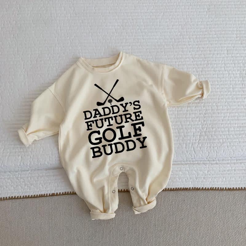 DADDY'S FUTURE GOLF BUDDY Baby Toddler Beige Romper - Beige - 2-3T - image 1