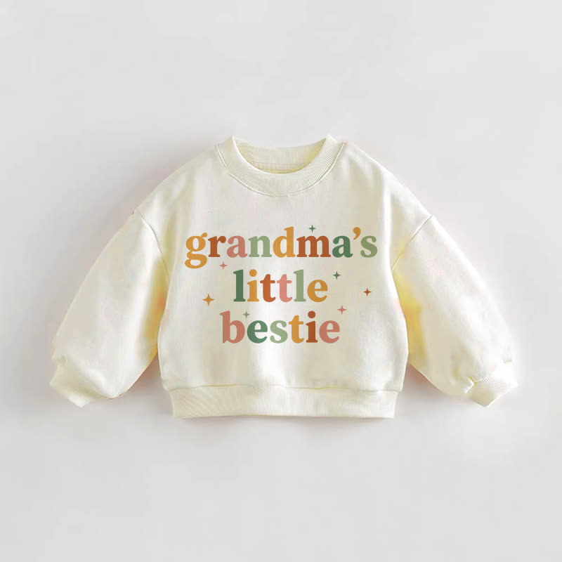 GRANDMA'S LITTLE BESTIE Baby Toddler Cream Sweatshirt - Cream - 3-5T - image 1