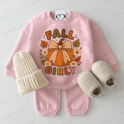 FALL GIRLY Baby Pumpkin 2-piece Pink Set - Pink - 2-3T - image 1