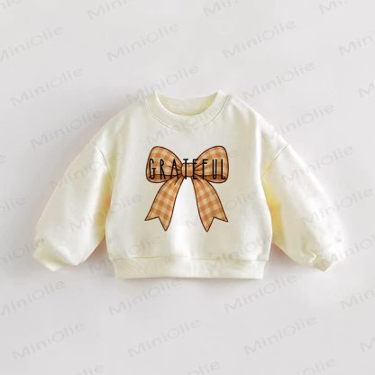 GRATEFUL Baby Toddler Bow Sweatshirt - Cream - 3-5T - image 1