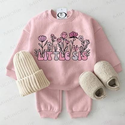 LITTLE SIS Baby Sweatshirt 2-piece Pink Set - Pink - 2-3T - image 1