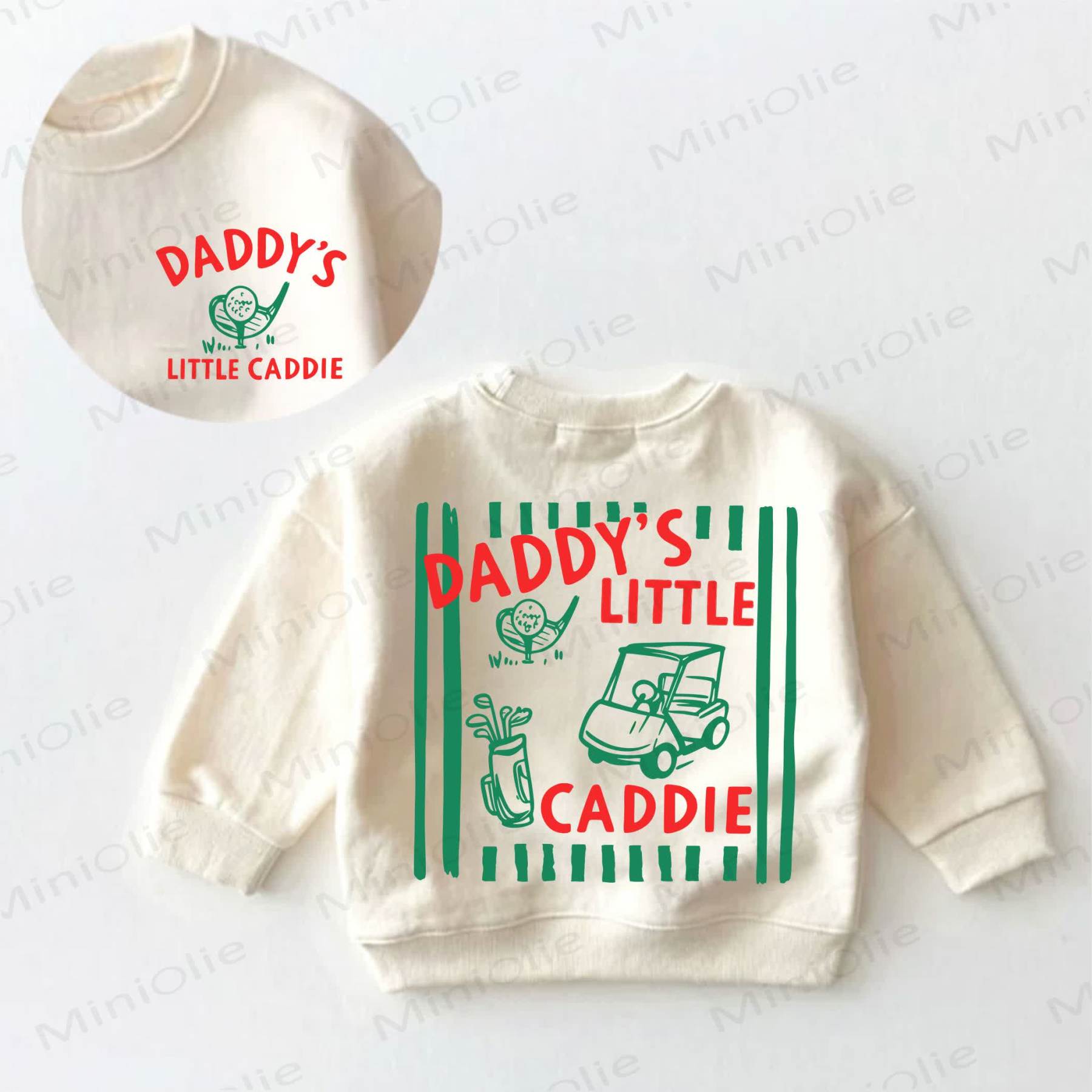 DADDY'S LITTLE CADDIE Baby Toddler Cream Sweatshirt - Cream - 3-5T - image 1