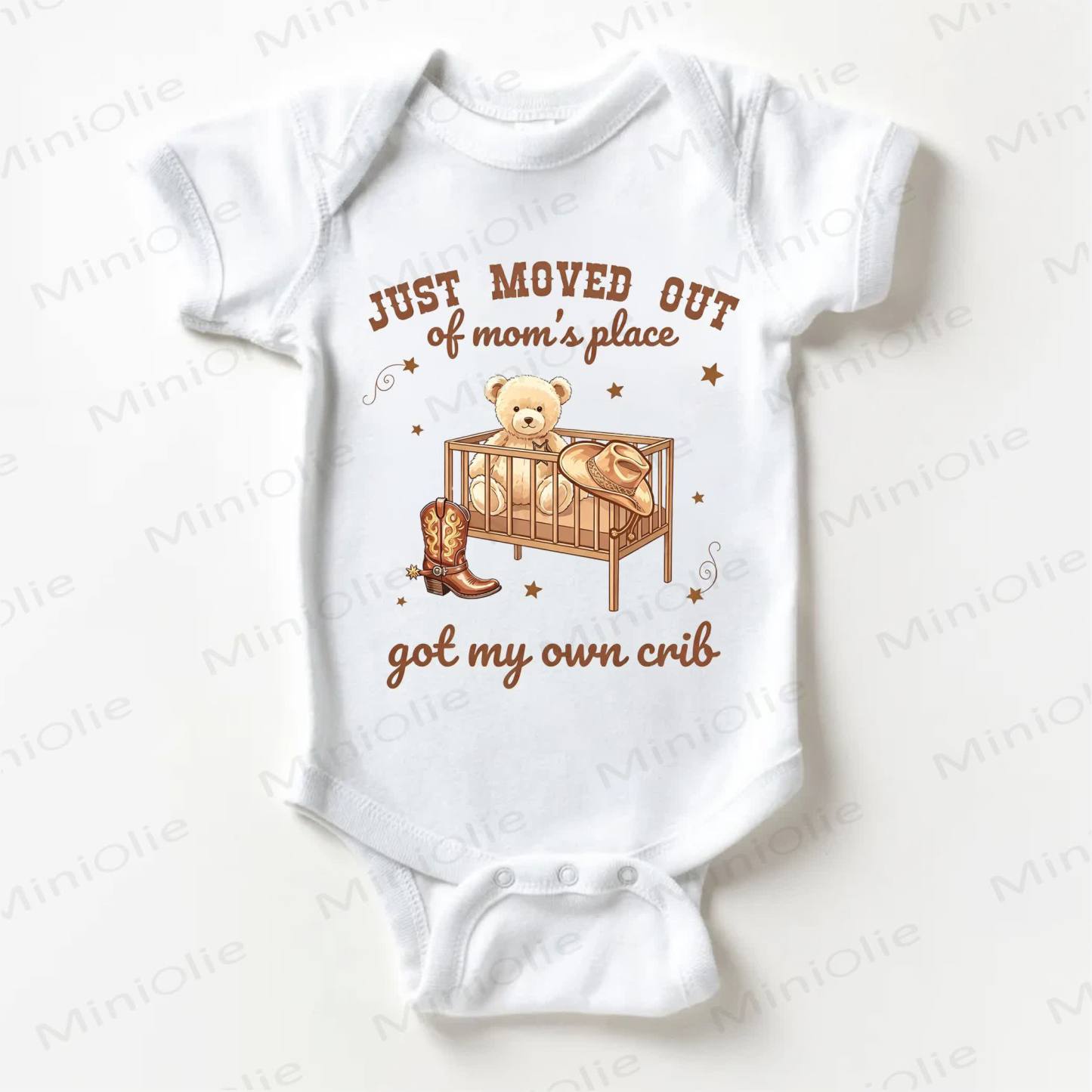 JUST MOVED OUT OF MOM'S PLACE GOT MY OWN CRIB Baby White Bodysuit - White - 18-24M - image 1