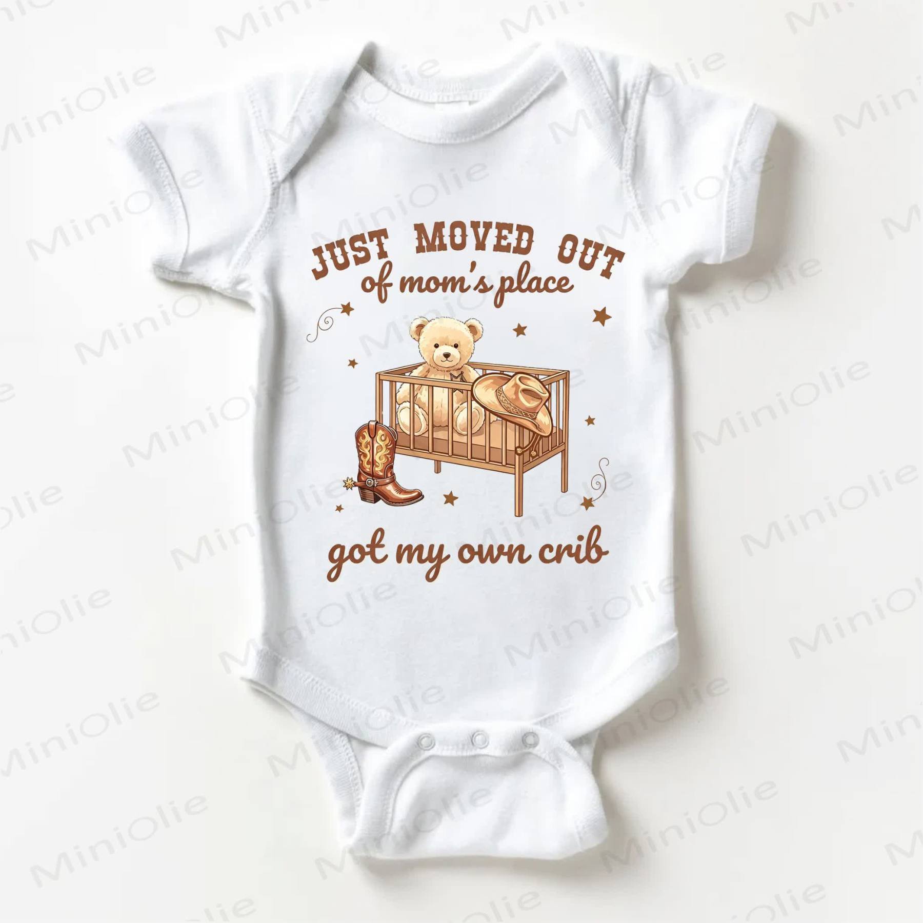 JUST MOVED OUT OF MOM'S PLACE GOT MY OWN CRIB Baby White Bodysuit - White - 18-24M - image 1