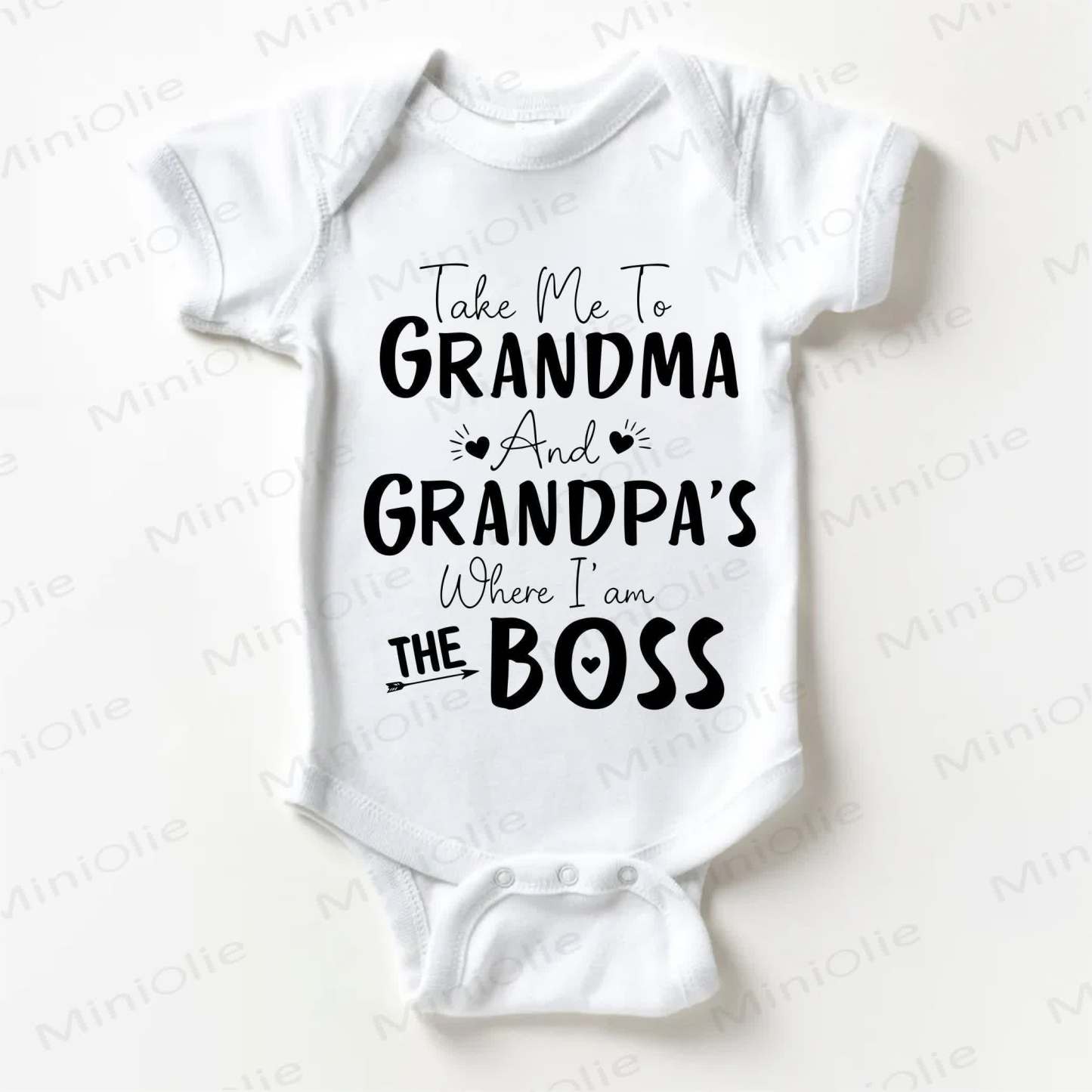 TAKE ME TO GRANDMA AND GRANDPA'S WHERE I AM THE BOSS Baby White Bodysuit - White - 18-24M - image 1
