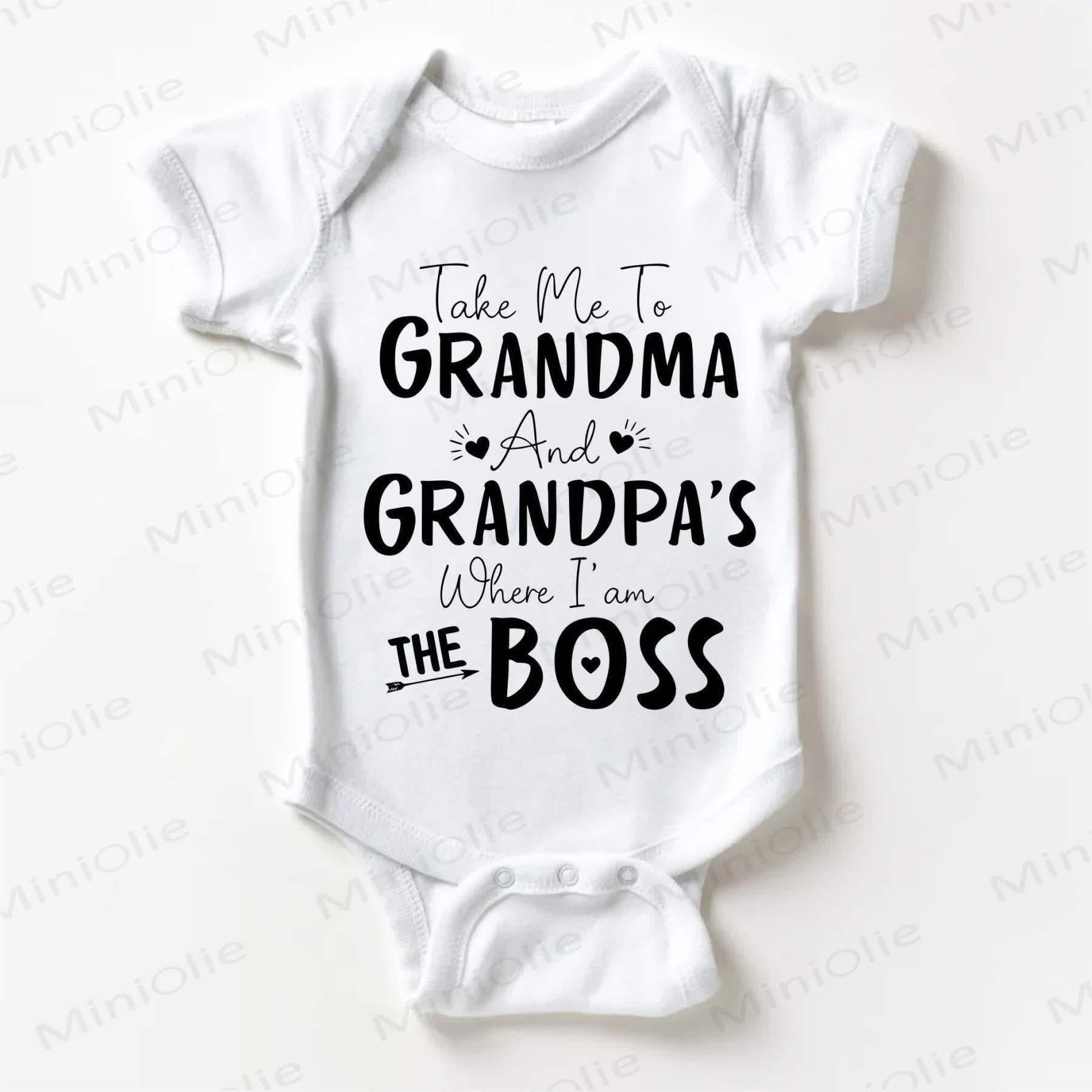 TAKE ME TO GRANDMA AND GRANDPA'S WHERE I AM THE BOSS Baby White Bodysuit - White - 18-24M - image 1