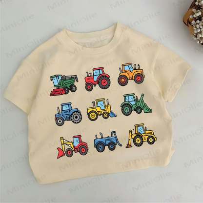 Toddler Boys Vehicle Print Khaki T-shirt - Khaki - 6-7T - image 1