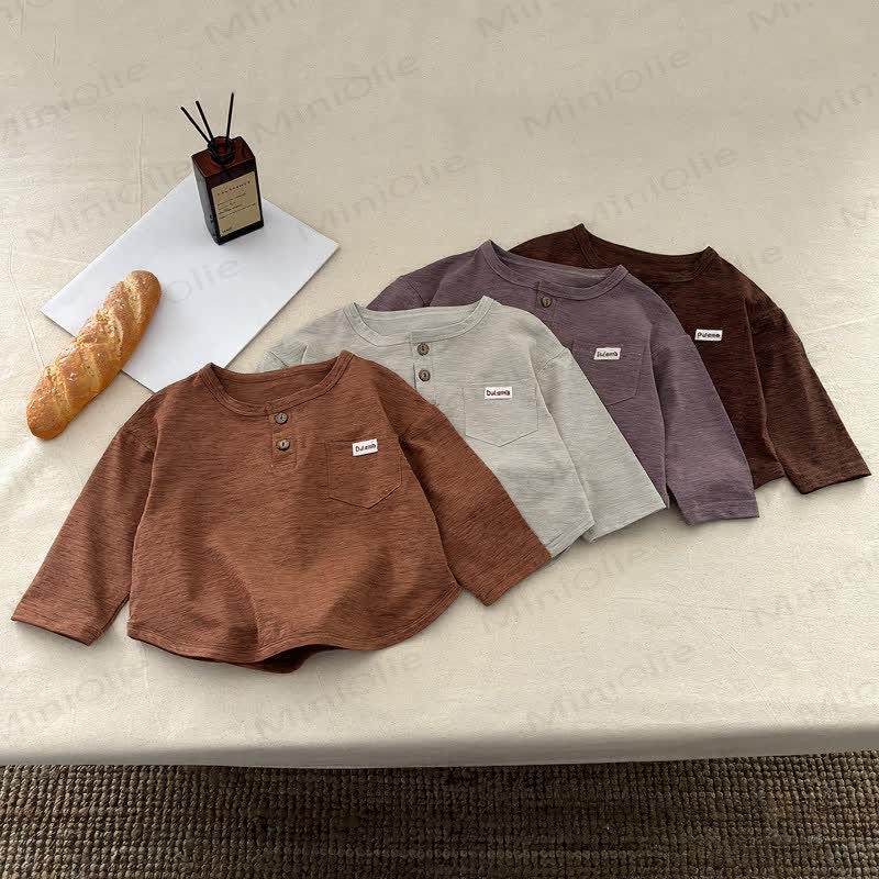 DULAMB Baby Solid Color Long Sleeve Shirt - image 1