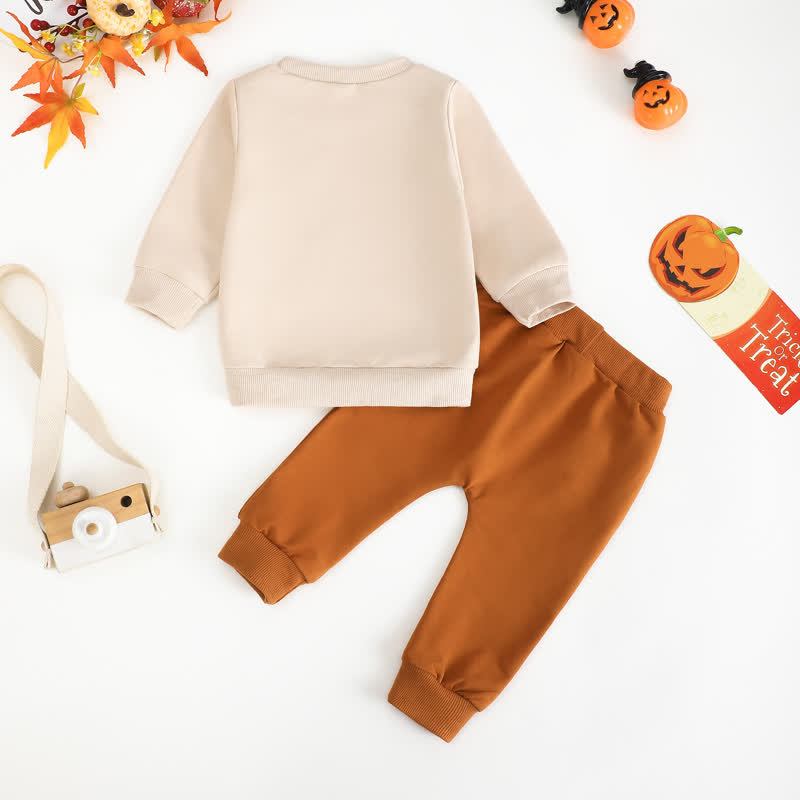 Baby Pumpkin Applique Sweatshirt and Jogger 2-piece Set - image 2