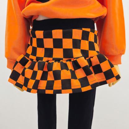 Toddler Pumpkin Face Sweatshirt and Plaid Pants/Skort 2-piece Set - image 6