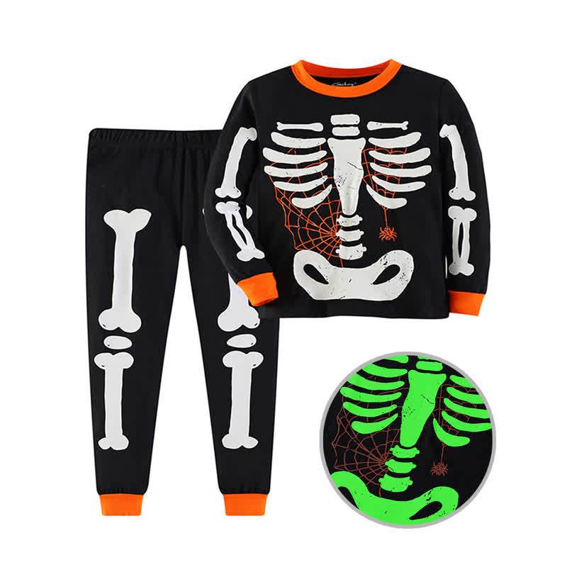 Toddler Glow In The Dark Skeleton Lounge Set - Spider Web - 8Y - image 2