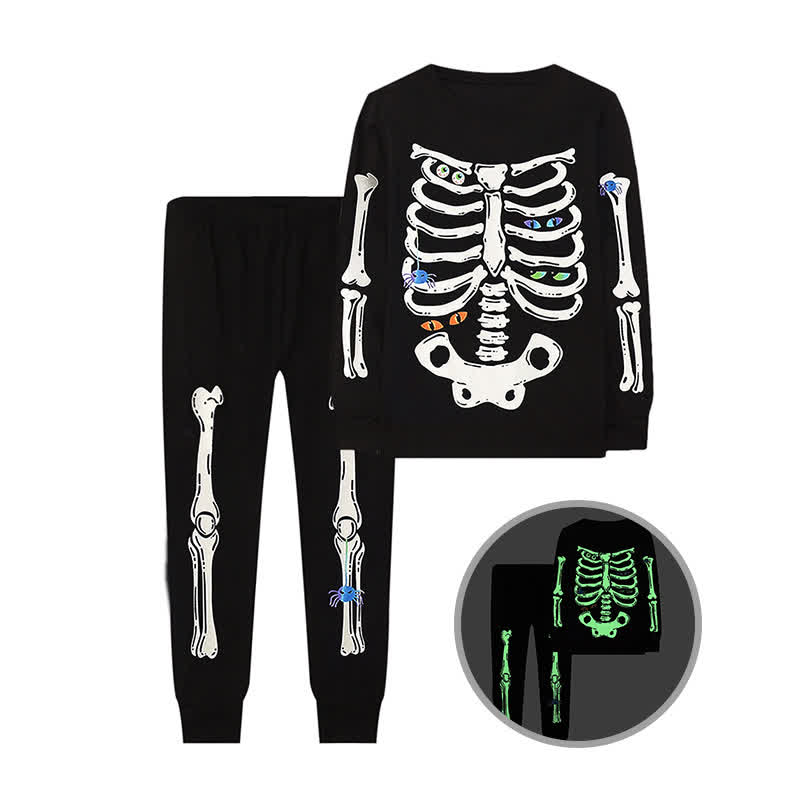 Toddler Glow In The Dark Skeleton Lounge Set - Spider - 8Y - image 7
