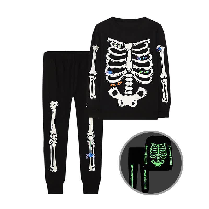 Toddler Glow In The Dark Skeleton Lounge Set - Spider - 8Y - image 7