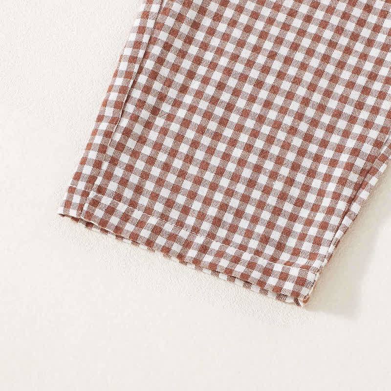 Baby Brown Bear Gingham Adjustable Strap Overalls - image 6