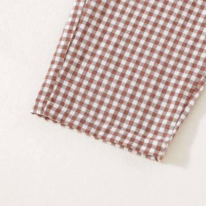 Baby Brown Bear Gingham Adjustable Strap Overalls - image 6