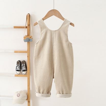 Toddler Baby Dog Corduroy Pocket Roll Cuff Overalls - image 4