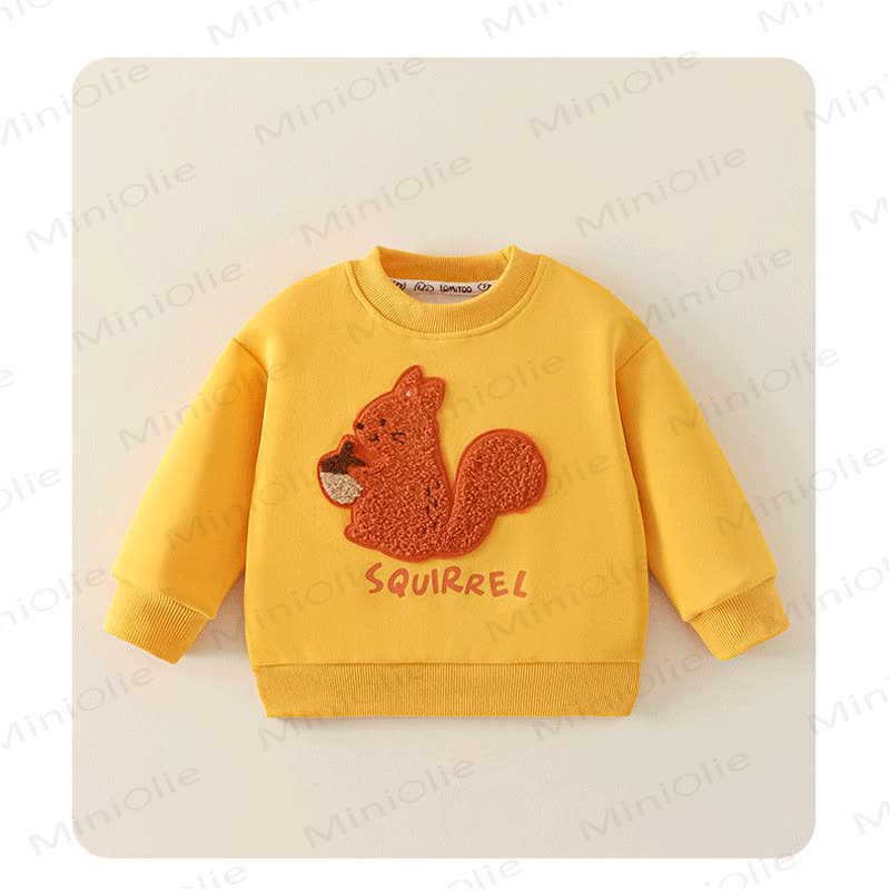 Toddler Plush Animal Applique Crewneck Sweatshirt - Yellow - 8-9T - image 2