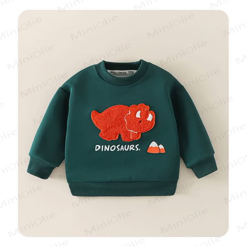 Toddler Plush Animal Applique Crewneck Sweatshirt - Green - 8-9T - image 5