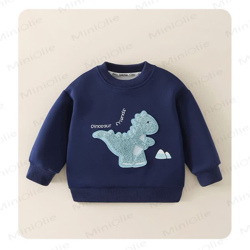 Toddler Plush Animal Applique Crewneck Sweatshirt - Navy - 8-9T - image 6