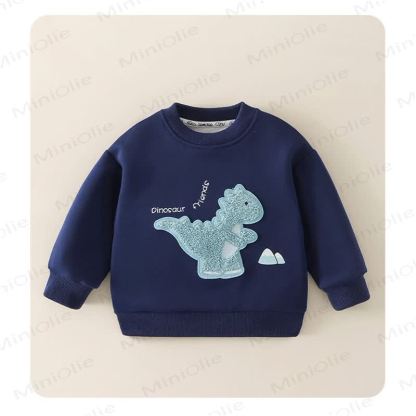 Toddler Plush Animal Applique Crewneck Sweatshirt - Navy - 8-9T - image 6