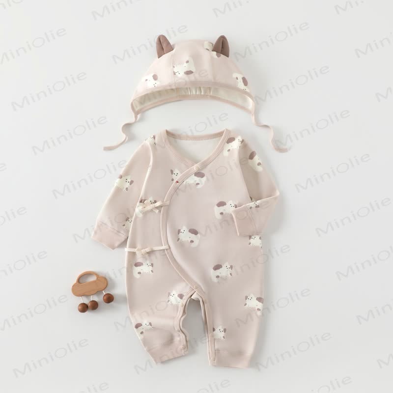 Baby Soft Cotton Cartoon Romper - Pink Cat - 3-6M - image 4