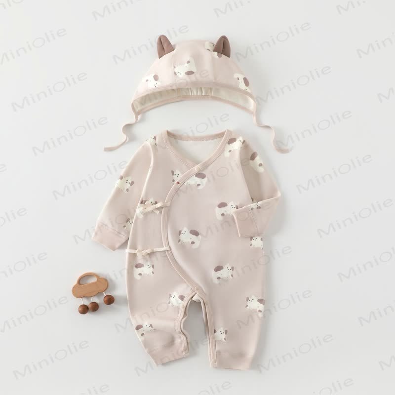 Baby Soft Cotton Cartoon Romper - Pink Cat - 3-6M - image 4