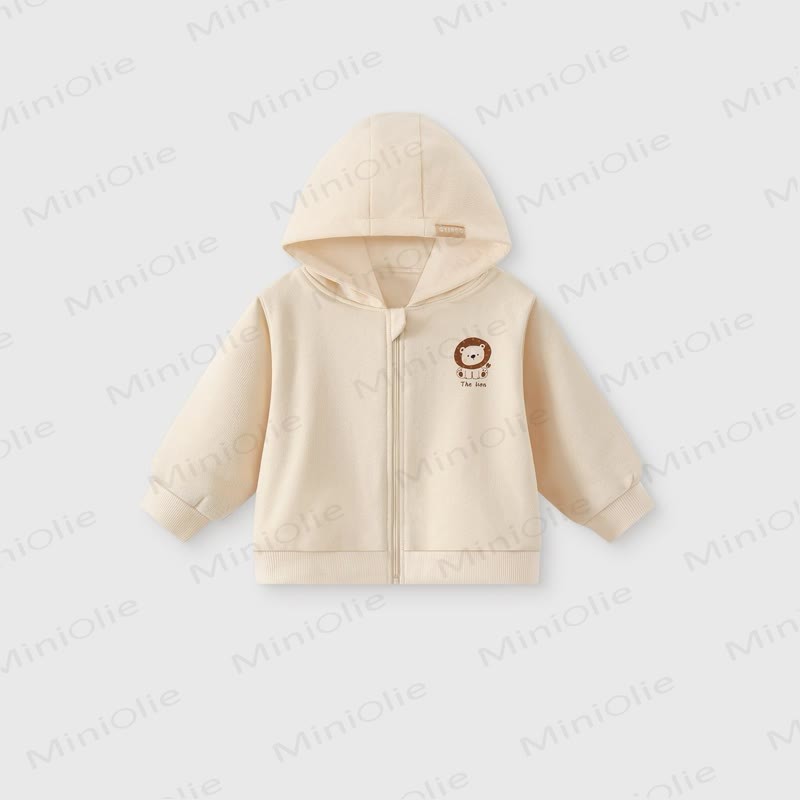 Toddler Animal Print Hooded Zip Coat - Beige - 4-5T - image 4