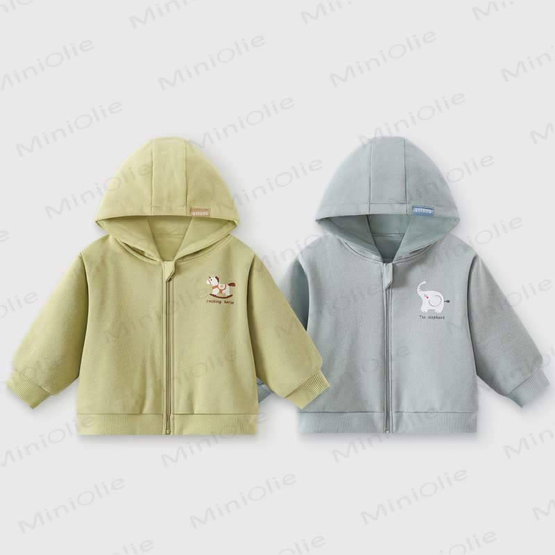 Toddler Animal Print Hooded Zip Coat - image 1