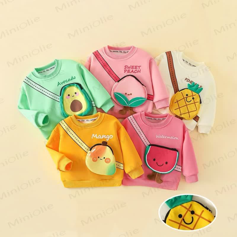 Toddler 3D Fruit Print Crossbody Patch Sweatshirt - image 1