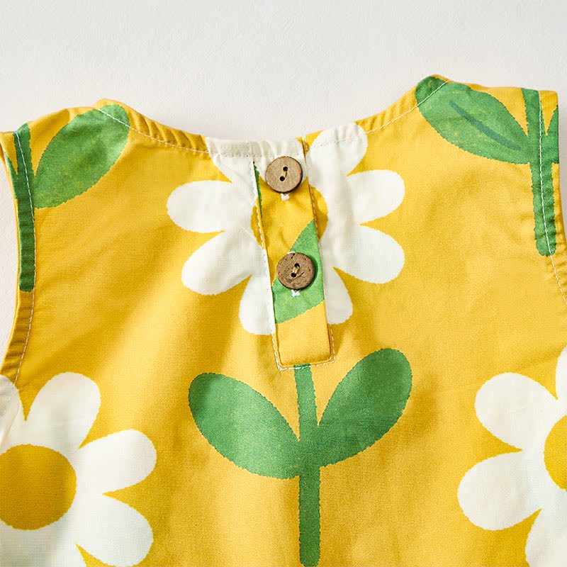 Baby Toddler Yellow Colorful Floral Short-Sleeve Set - image 4