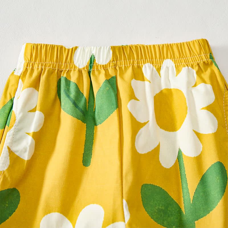 Baby Toddler Yellow Colorful Floral Short-Sleeve Set - image 8