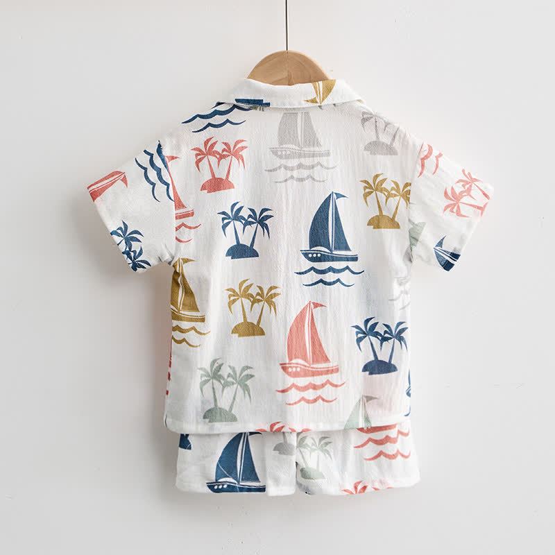 Baby Toddler Sailboat Shirt and Shorts 2-piece Set - image 3